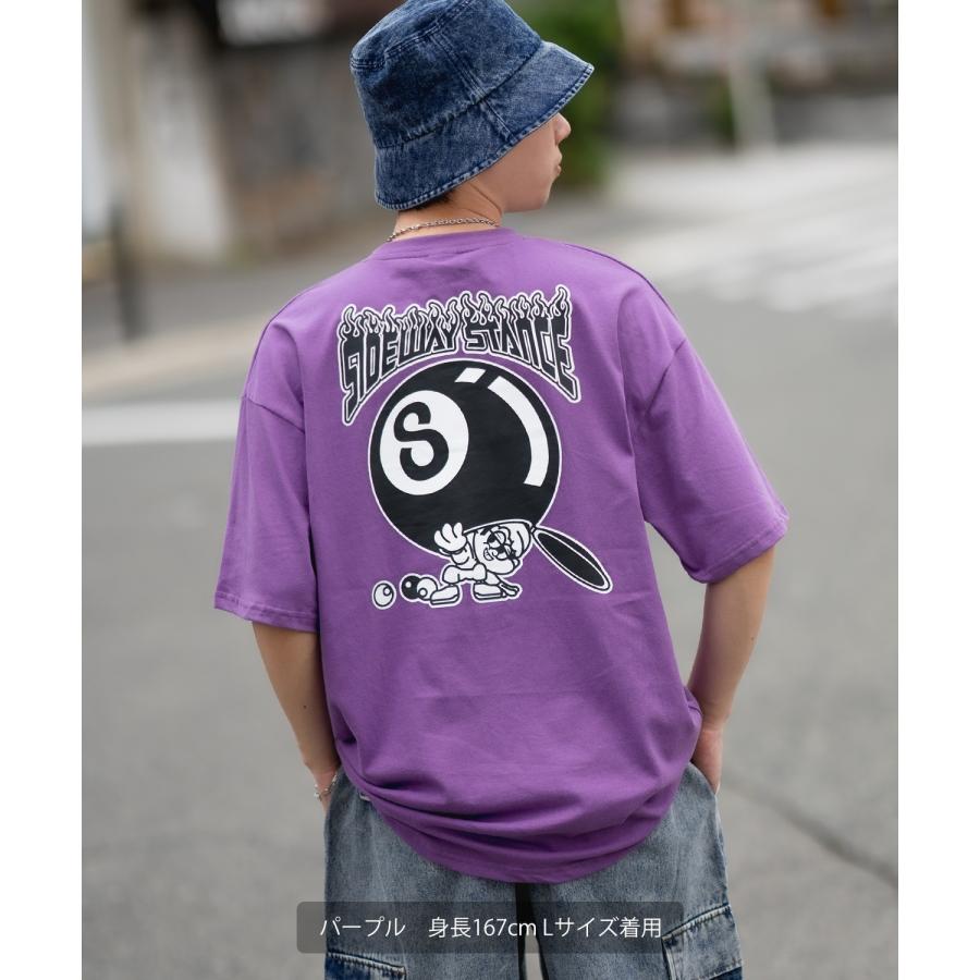 半袖Tシャツ メンズ SIDEWAY STANCE サイドウェイスタンス オリジナルプリント グラフィック ビリヤード ボール マスコット オーバーサイズ 大きめ | improves | 18