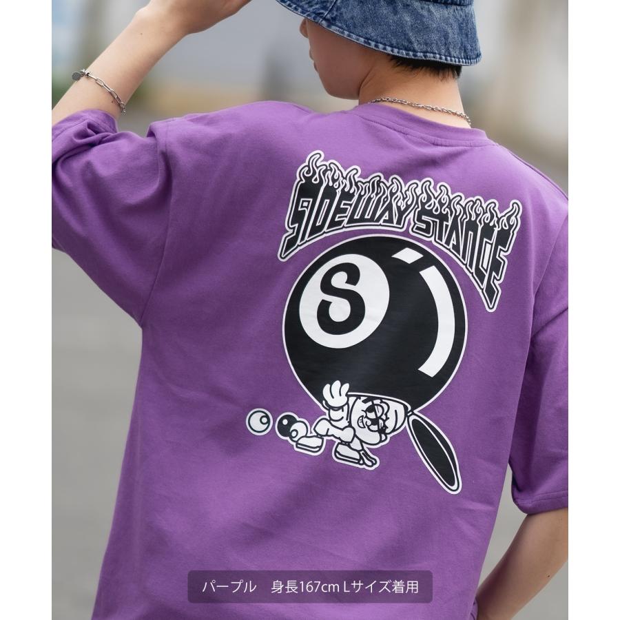 半袖Tシャツ メンズ SIDEWAY STANCE サイドウェイスタンス オリジナルプリント グラフィック ビリヤード ボール マスコット オーバーサイズ 大きめ | improves | 19