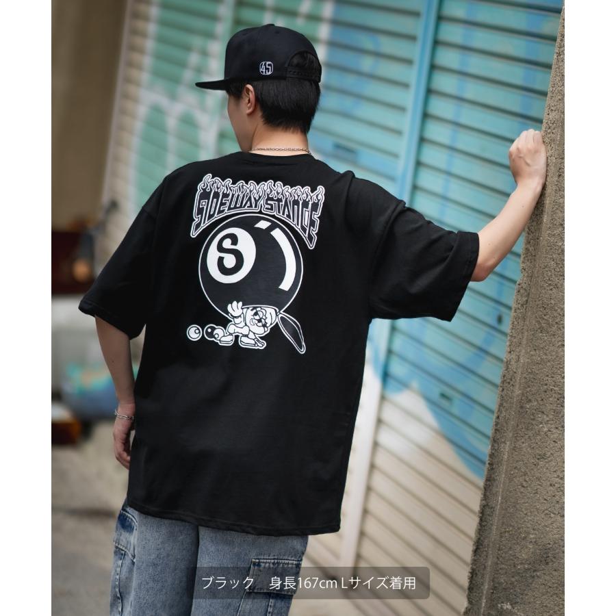 半袖Tシャツ メンズ SIDEWAY STANCE サイドウェイスタンス オリジナルプリント グラフィック ビリヤード ボール マスコット オーバーサイズ 大きめ | improves | 07