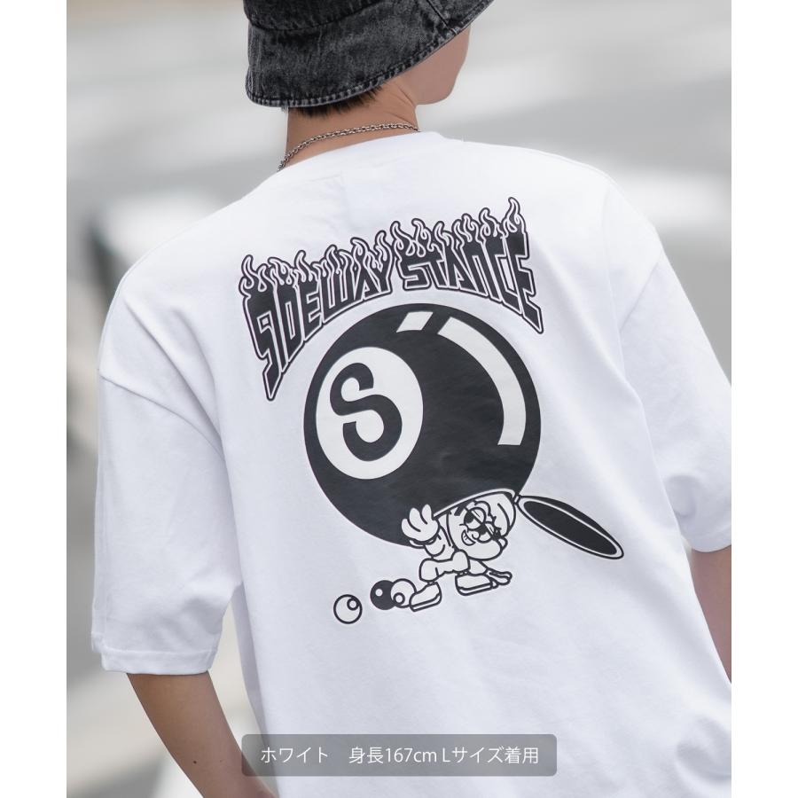 半袖Tシャツ メンズ SIDEWAY STANCE サイドウェイスタンス オリジナルプリント グラフィック ビリヤード ボール マスコット オーバーサイズ 大きめ | improves | 10