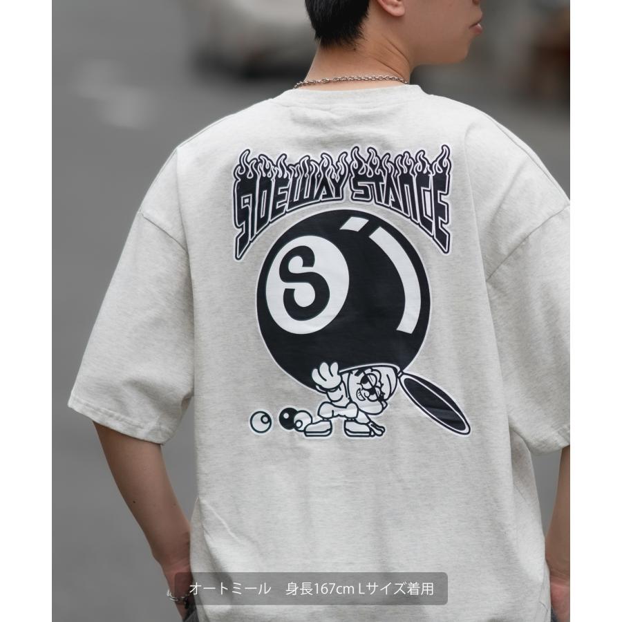 半袖Tシャツ メンズ SIDEWAY STANCE サイドウェイスタンス オリジナルプリント グラフィック ビリヤード ボール マスコット オーバーサイズ 大きめ | improves | 11