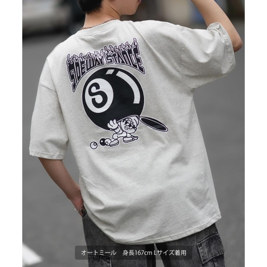 半袖Tシャツ メンズ SIDEWAY STANCE サイドウェイスタンス オリジナルプリント グラフィック ビリヤード ボール マスコット オーバーサイズ 大きめ | improves | 13