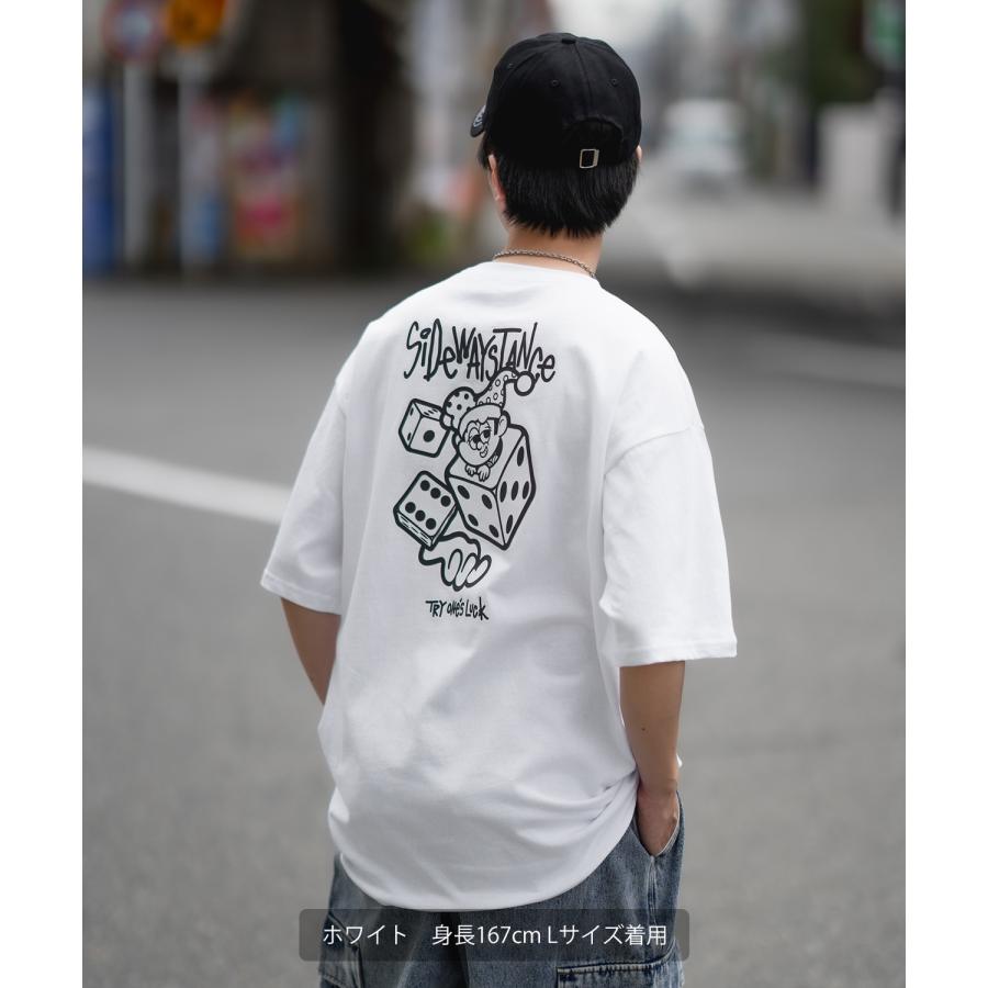 半袖Tシャツ メンズ SIDEWAY STANCE サイドウェイスタンス オリジナルプリント ダイス サイコロ タギング マスコット オーバーサイズ 大きめ | improves | 07