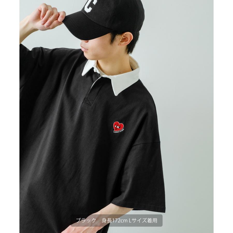 ポロシャツ メンズ SIDEWAY STANCE サイドウェイスタンス USコットン アメリカ綿 半袖 ワンポイント 刺しゅう ハート ビッグサイズ オーバーサイズ 古着MIX | improves | 06