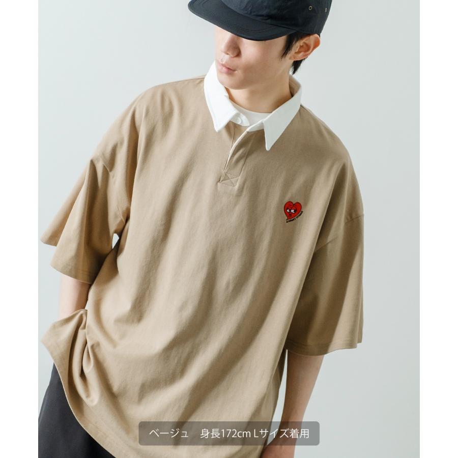ポロシャツ メンズ SIDEWAY STANCE サイドウェイスタンス USコットン アメリカ綿 半袖 ワンポイント 刺しゅう ハート ビッグサイズ オーバーサイズ 古着MIX | improves | 09