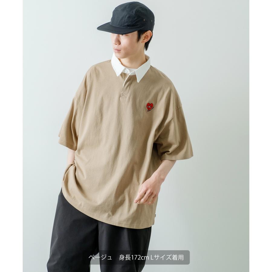 ポロシャツ メンズ SIDEWAY STANCE サイドウェイスタンス USコットン アメリカ綿 半袖 ワンポイント 刺しゅう ハート ビッグサイズ オーバーサイズ 古着MIX | improves | 10