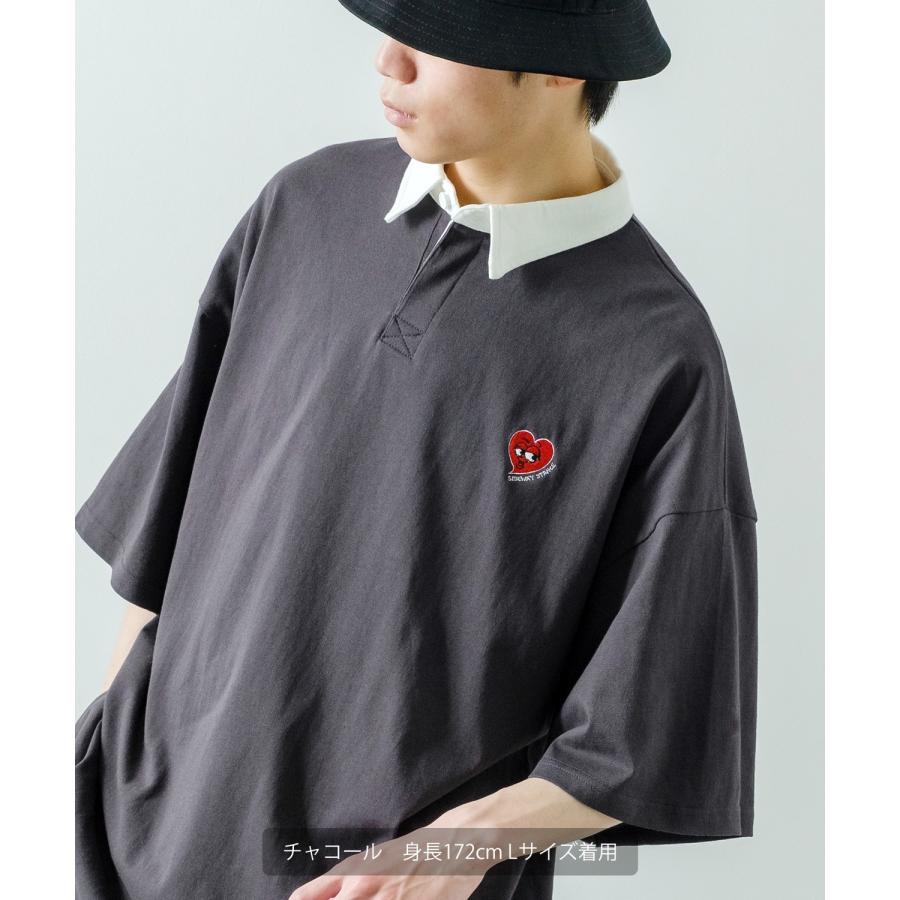 ポロシャツ メンズ SIDEWAY STANCE サイドウェイスタンス USコットン アメリカ綿 半袖 ワンポイント 刺しゅう ハート ビッグサイズ オーバーサイズ 古着MIX | improves | 12