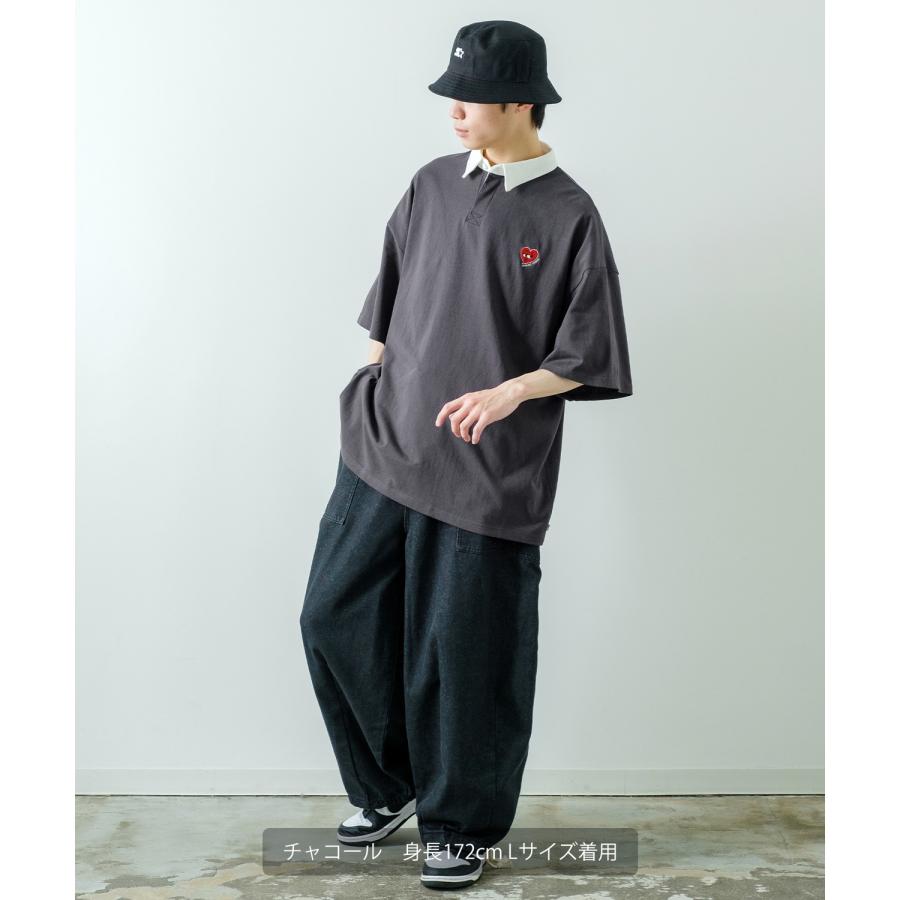 ポロシャツ メンズ SIDEWAY STANCE サイドウェイスタンス USコットン アメリカ綿 半袖 ワンポイント 刺しゅう ハート ビッグサイズ オーバーサイズ 古着MIX | improves | 13