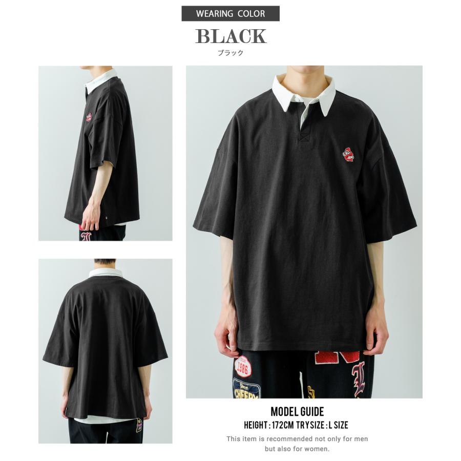 ポロシャツ メンズ SIDEWAY STANCE サイドウェイスタンス USコットン アメリカ綿 半袖 ワンポイント 刺しゅう バスターズ ビッグサイズ オーバーサイズ 古着MIX | improves | 05