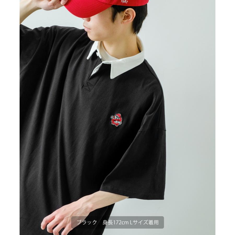 ポロシャツ メンズ SIDEWAY STANCE サイドウェイスタンス USコットン アメリカ綿 半袖 ワンポイント 刺しゅう バスターズ ビッグサイズ オーバーサイズ 古着MIX | improves | 06