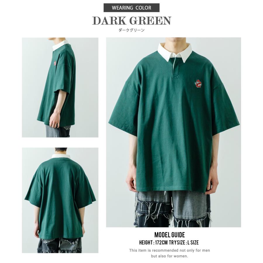 ポロシャツ メンズ SIDEWAY STANCE サイドウェイスタンス USコットン アメリカ綿 半袖 ワンポイント 刺しゅう バスターズ ビッグサイズ オーバーサイズ 古着MIX | improves | 13