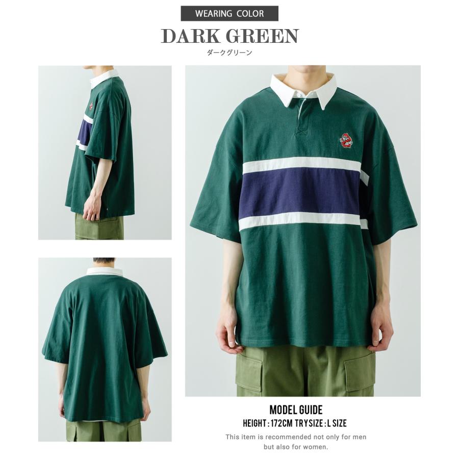 ポロシャツ メンズ SIDEWAY STANCE サイドウェイスタンス USコットン アメリカ綿 半袖 ワンポイント 刺しゅう バスターズ ビッグサイズ オーバーサイズ 古着MIX | improves | 05