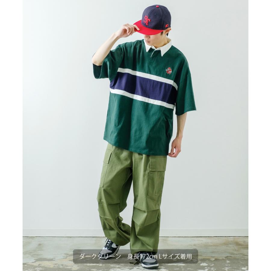 ポロシャツ メンズ SIDEWAY STANCE サイドウェイスタンス USコットン アメリカ綿 半袖 ワンポイント 刺しゅう バスターズ ビッグサイズ オーバーサイズ 古着MIX | improves | 06