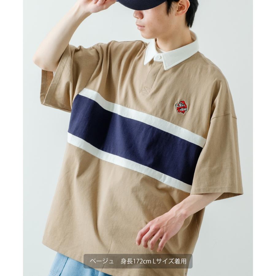 ポロシャツ メンズ SIDEWAY STANCE サイドウェイスタンス USコットン アメリカ綿 半袖 ワンポイント 刺しゅう バスターズ ビッグサイズ オーバーサイズ 古着MIX | improves | 09