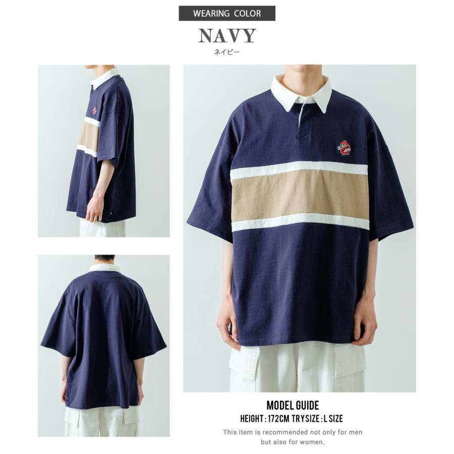 ポロシャツ メンズ SIDEWAY STANCE サイドウェイスタンス USコットン アメリカ綿 半袖 ワンポイント 刺しゅう バスターズ ビッグサイズ オーバーサイズ 古着MIX | improves | 11