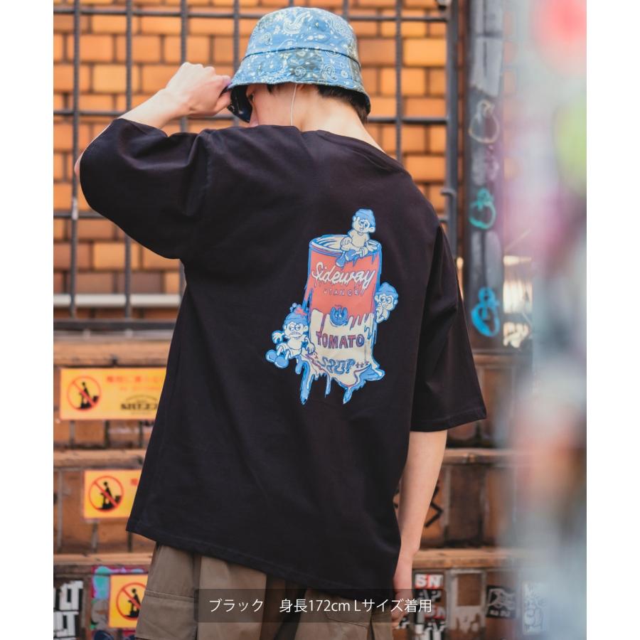 半袖Tシャツ メンズ SIDEWAY STANCE サイドウェイスタンス オリジナルプリント トマト缶 ボーイ オーバーサイズ 大きめ | improves | 13
