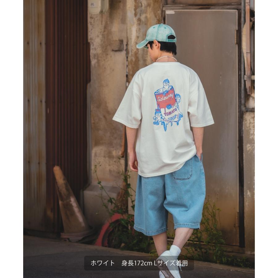 半袖Tシャツ メンズ SIDEWAY STANCE サイドウェイスタンス オリジナルプリント トマト缶 ボーイ オーバーサイズ 大きめ | improves | 05