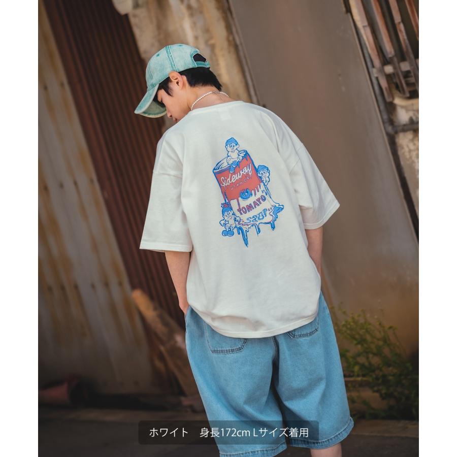 半袖Tシャツ メンズ SIDEWAY STANCE サイドウェイスタンス オリジナルプリント トマト缶 ボーイ オーバーサイズ 大きめ | improves | 07