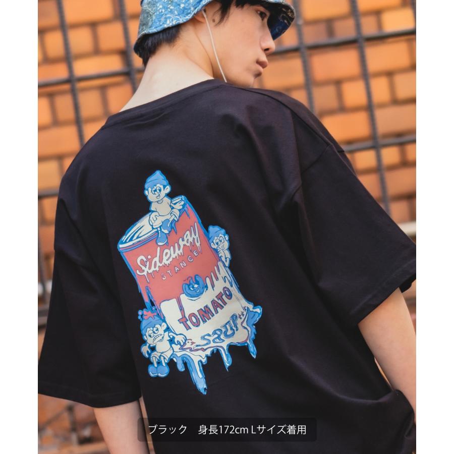 半袖Tシャツ メンズ SIDEWAY STANCE サイドウェイスタンス オリジナルプリント トマト缶 ボーイ オーバーサイズ 大きめ | improves | 09