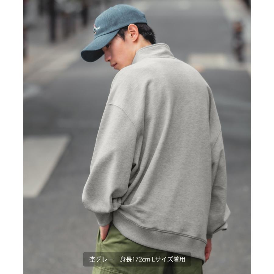 トレーナー メンズ SIDEWAY STANCE サイドウェイスタンス ハーフジップ スタンドカラー スウェット オーバーサイズ 大きめ アメカジ スケーター ストリート 韓国 | improves | 14