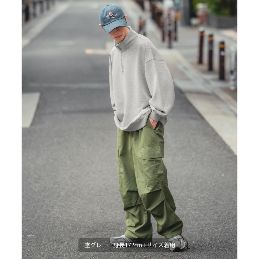 トレーナー メンズ SIDEWAY STANCE サイドウェイスタンス ハーフジップ スタンドカラー スウェット オーバーサイズ 大きめ アメカジ スケーター ストリート 韓国 | improves | 15