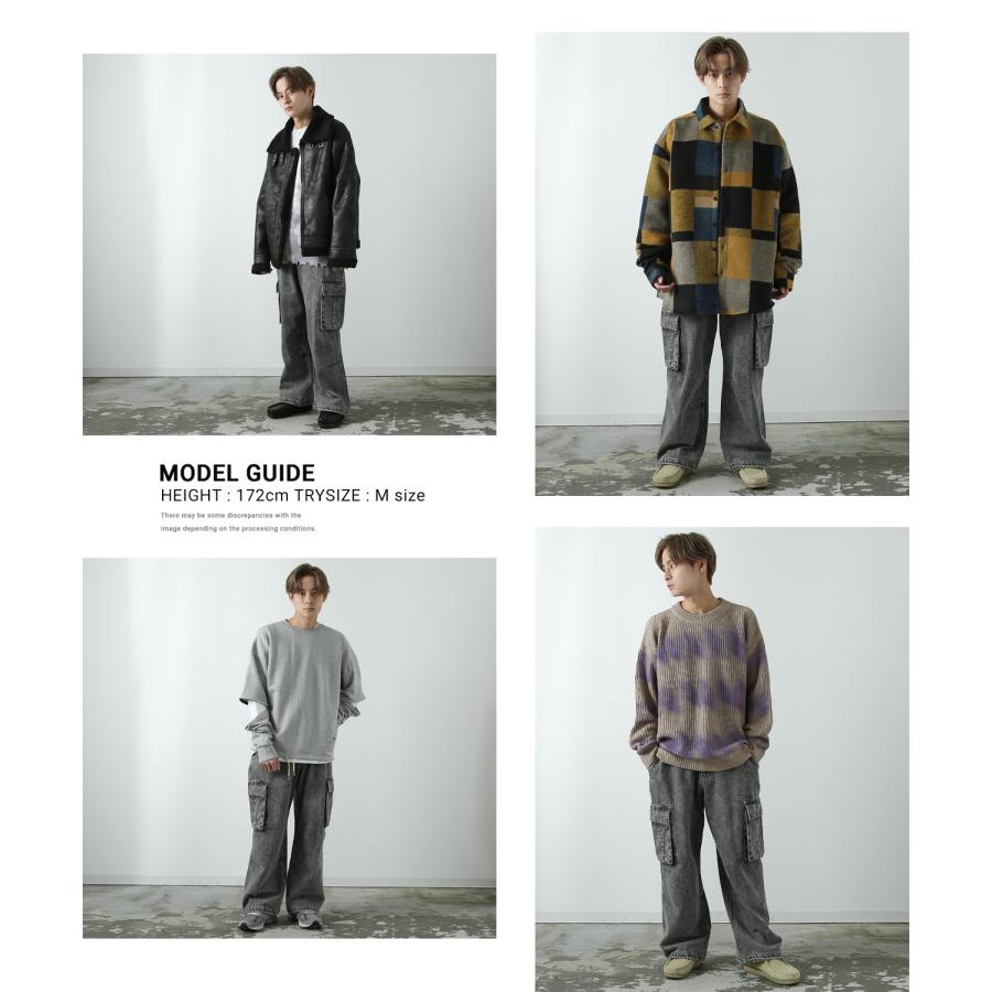 デニムパンツ メンズ SIDEWAY STANCE サイドウェイスタンス ジーンズ ワイドパンツ カーゴパンツ ケミカルウォッシュ | improves | 19