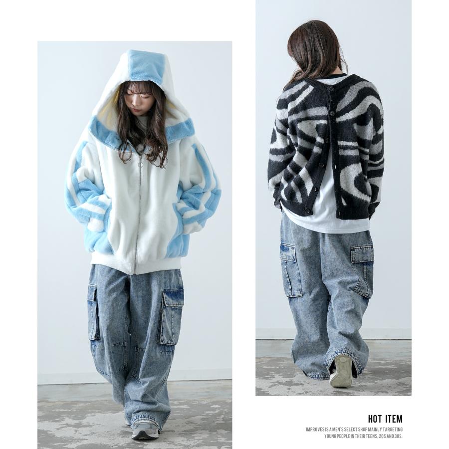 デニムパンツ メンズ SIDEWAY STANCE サイドウェイスタンス ジーンズ ワイドパンツ カーゴパンツ ケミカルウォッシュ | improves | 09