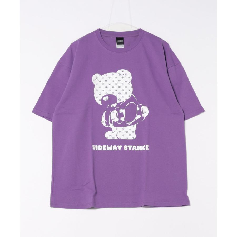 半袖Tシャツ メンズ SIDEWAY STANCE サイドウェイスタンス オリジナルプリント グラフィック モノグラム ベア オーバーサイズ 大きめ | improves | 21