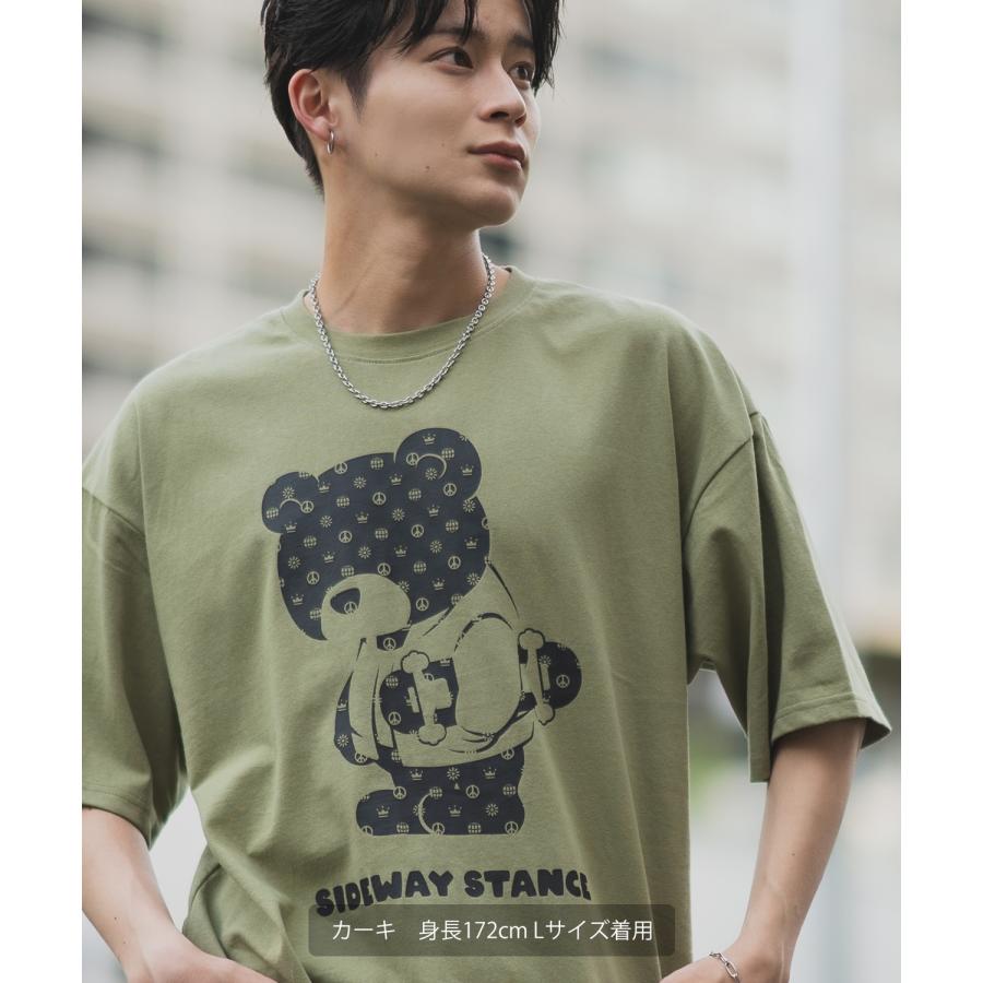 半袖Tシャツ メンズ SIDEWAY STANCE サイドウェイスタンス オリジナルプリント グラフィック モノグラム ベア オーバーサイズ 大きめ | improves | 08