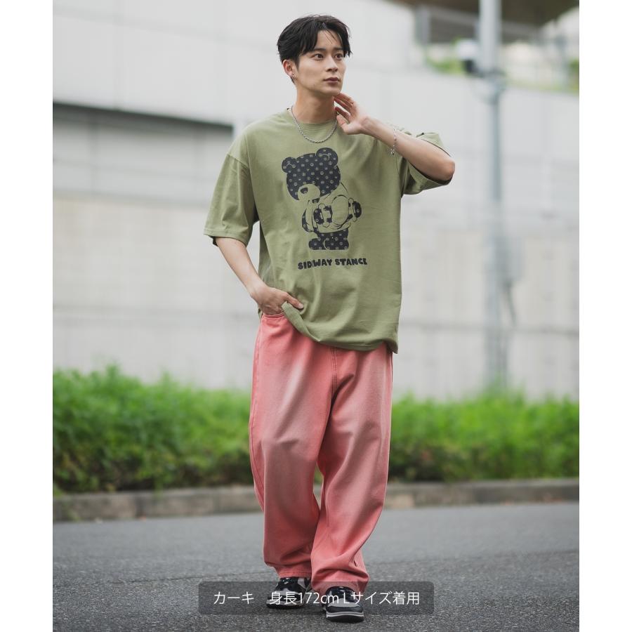 半袖Tシャツ メンズ SIDEWAY STANCE サイドウェイスタンス オリジナルプリント グラフィック モノグラム ベア オーバーサイズ 大きめ | improves | 10