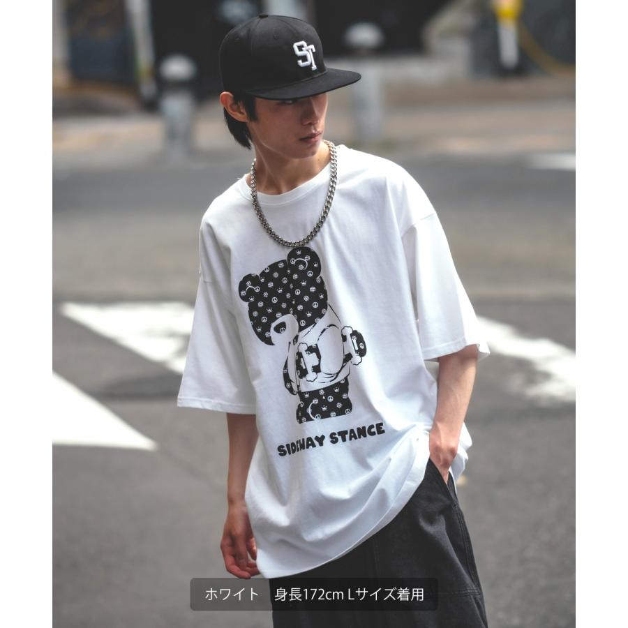 半袖Tシャツ メンズ SIDEWAY STANCE サイドウェイスタンス オリジナルプリント グラフィック モノグラム ベア オーバーサイズ 大きめ | improves | 11