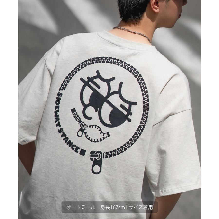 半袖Tシャツ メンズ SIDEWAY STANCE サイドウェイスタンス オリジナルプリント グラフィック ファスナー マスコット オーバーサイズ 大きめ | improves | 14