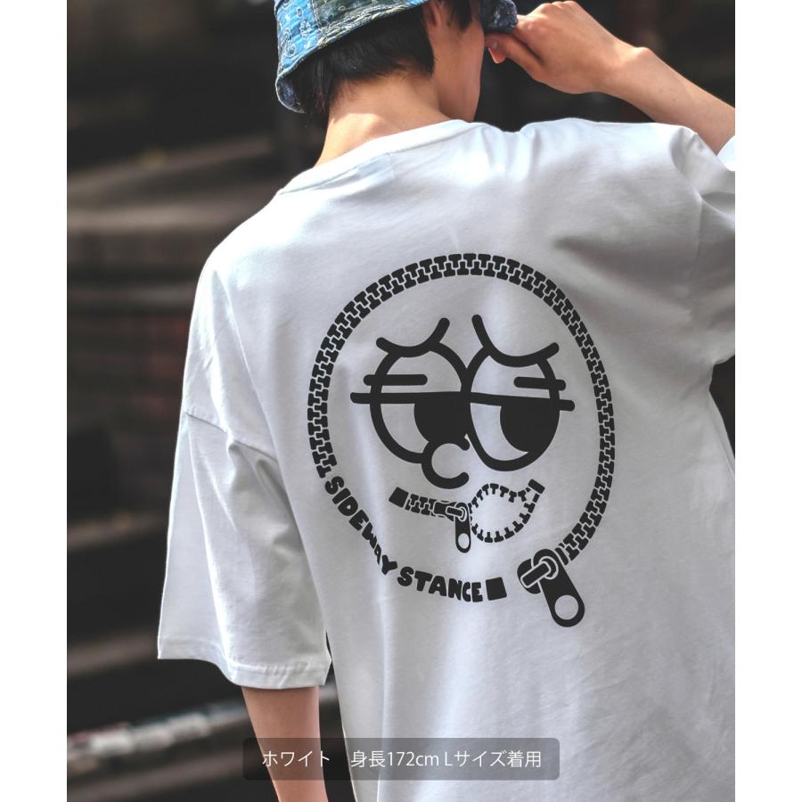 半袖Tシャツ メンズ SIDEWAY STANCE サイドウェイスタンス オリジナルプリント グラフィック ファスナー マスコット オーバーサイズ 大きめ | improves | 06