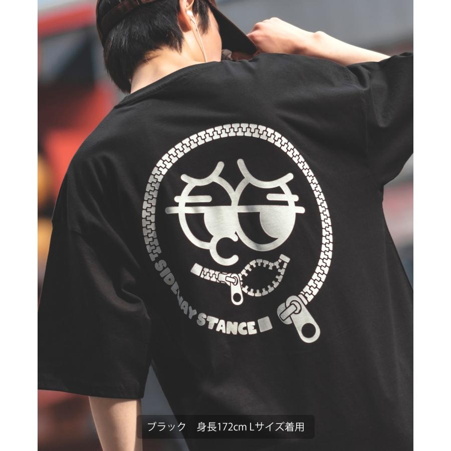 半袖Tシャツ メンズ SIDEWAY STANCE サイドウェイスタンス オリジナルプリント グラフィック ファスナー マスコット オーバーサイズ 大きめ | improves | 09