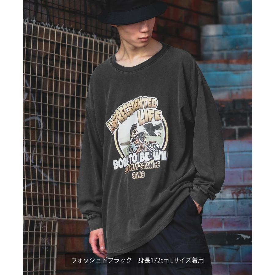 長袖Tシャツ メンズ SIDEWAY STANCE サイドウェイスタンス オリジナルプリント グラフィック ロンT ヴィンテージ バイク スケーター ストリート ロックT バンドT | improves | 03