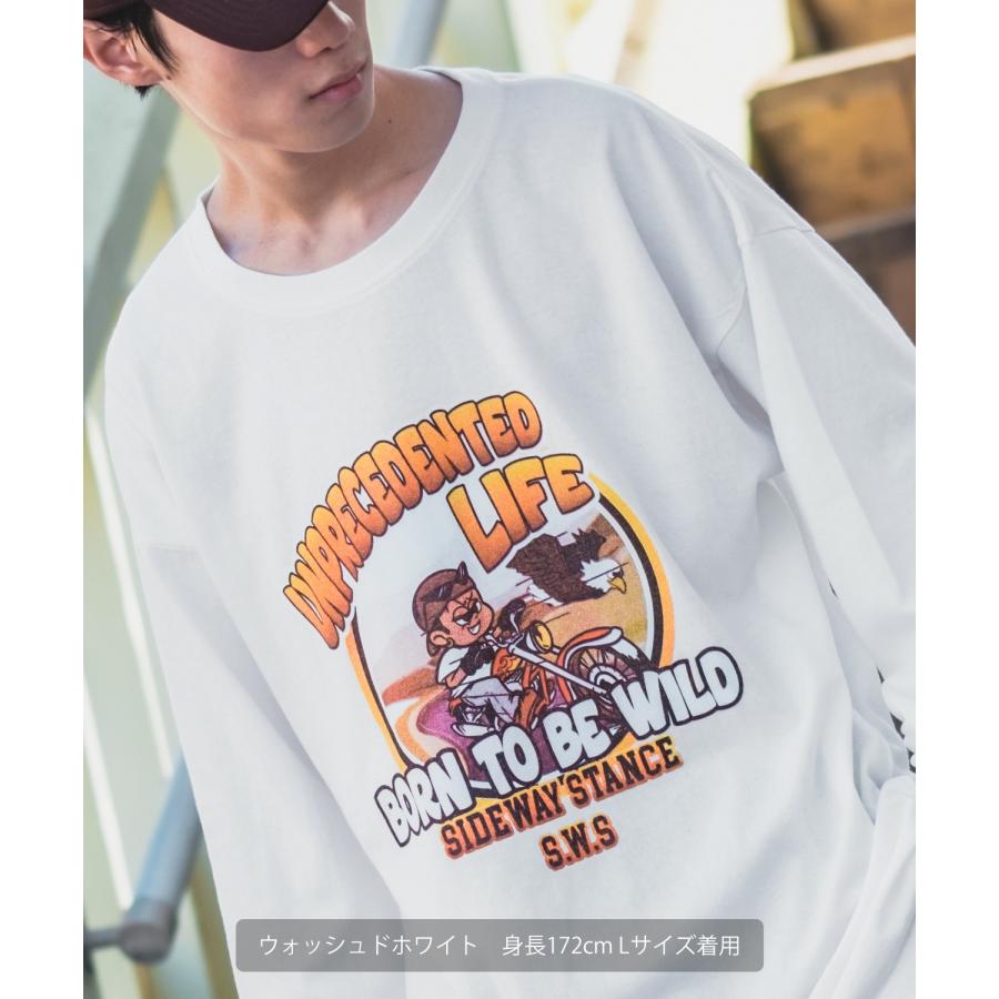 長袖Tシャツ メンズ SIDEWAY STANCE サイドウェイスタンス オリジナルプリント グラフィック ロンT ヴィンテージ バイク スケーター ストリート ロックT バンドT | improves | 06
