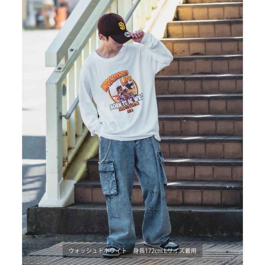 長袖Tシャツ メンズ SIDEWAY STANCE サイドウェイスタンス オリジナルプリント グラフィック ロンT ヴィンテージ バイク スケーター ストリート ロックT バンドT | improves | 09