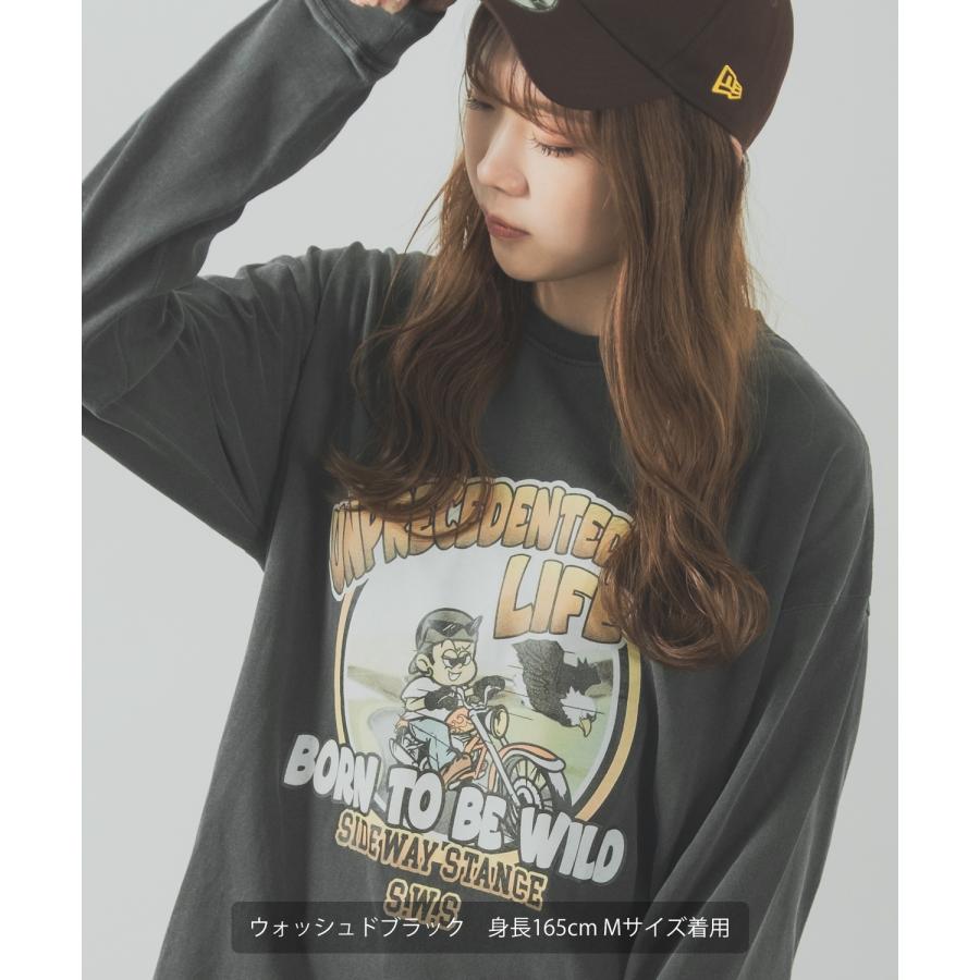 長袖Tシャツ メンズ SIDEWAY STANCE サイドウェイスタンス オリジナルプリント グラフィック ロンT ヴィンテージ バイク スケーター ストリート ロックT バンドT | improves | 10