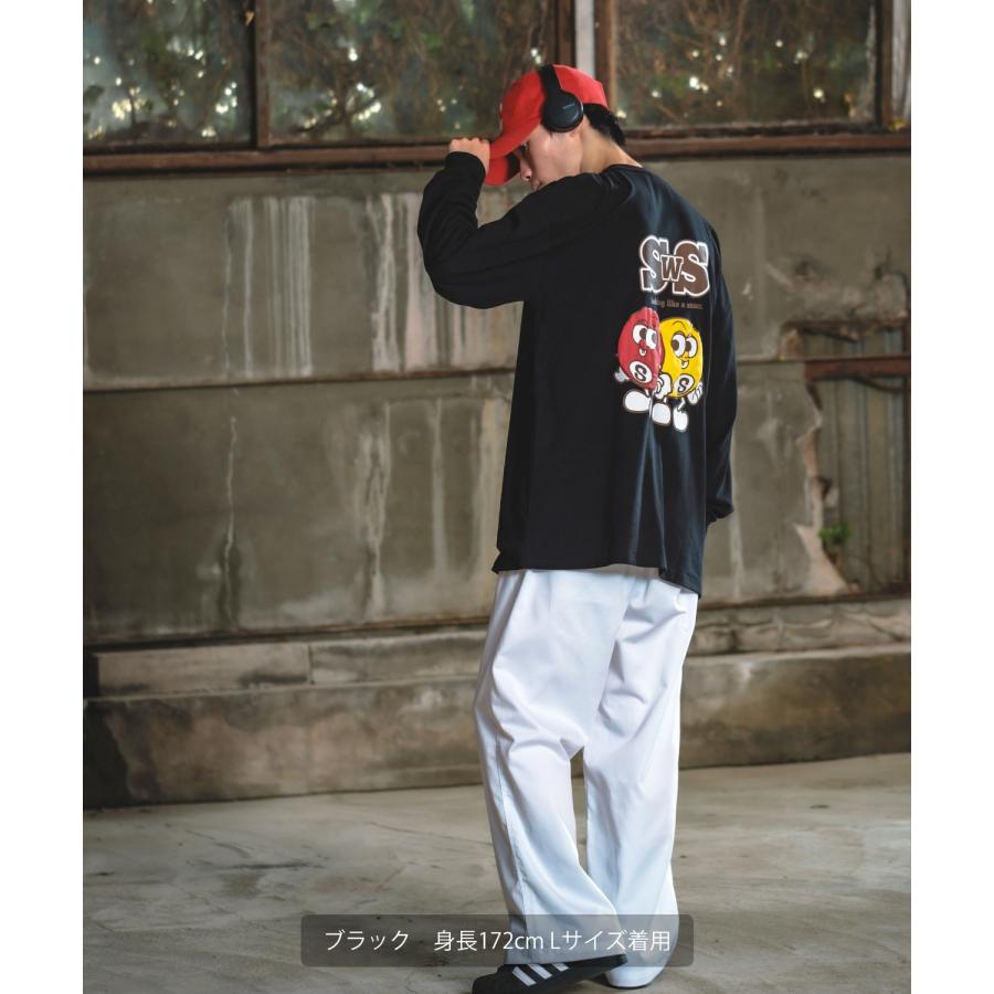 長袖Tシャツ メンズ SIDEWAY STANCE サイドウェイスタンス オリジナルプリント グラフィック ロンT SWS's エイトボール オーバーサイズ スケーター ストリート | improves | 17