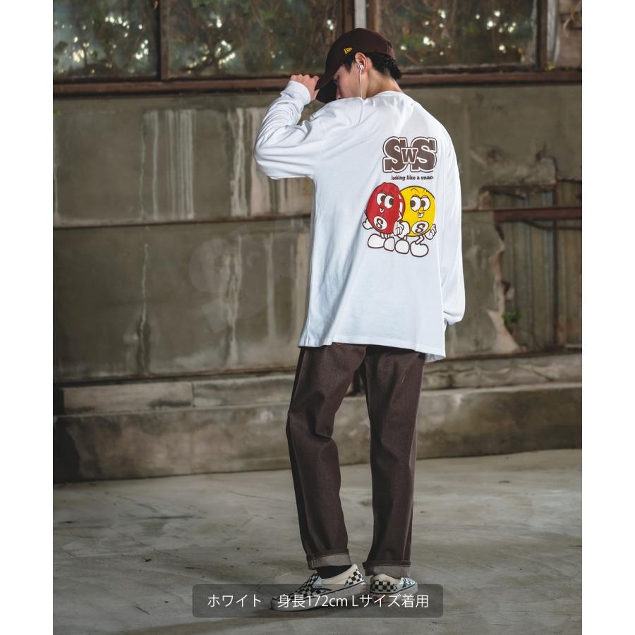 長袖Tシャツ メンズ SIDEWAY STANCE サイドウェイスタンス オリジナルプリント グラフィック ロンT SWS's エイトボール オーバーサイズ スケーター ストリート | improves | 20