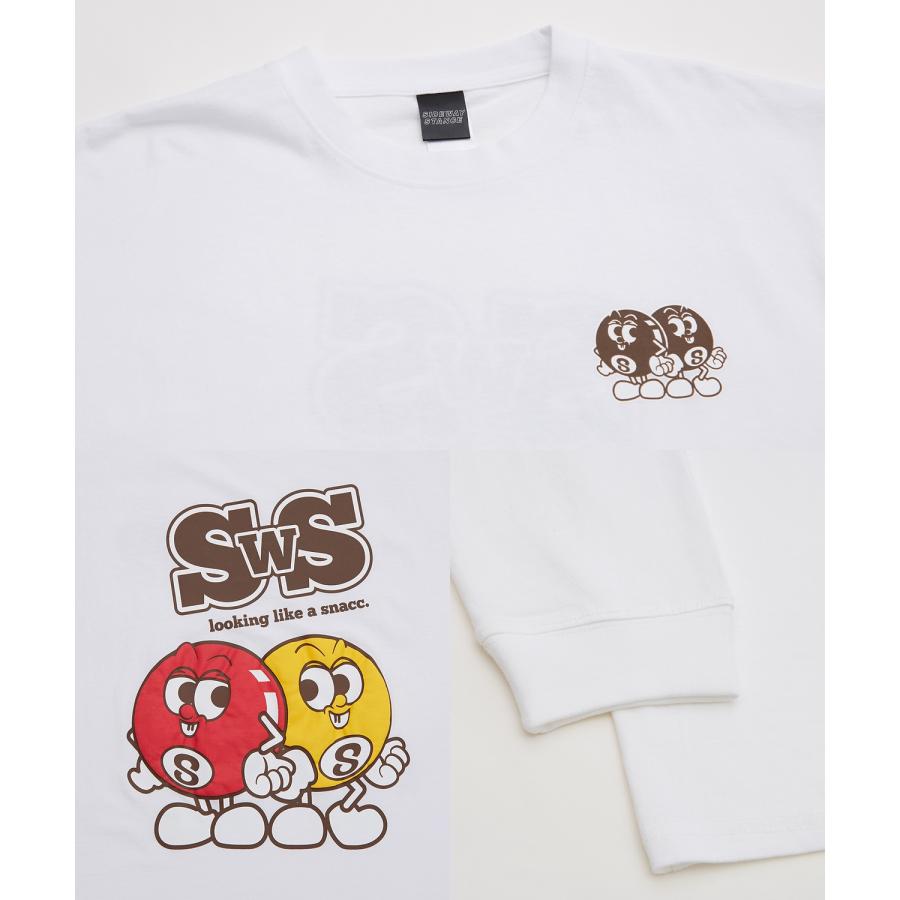 長袖Tシャツ メンズ SIDEWAY STANCE サイドウェイスタンス オリジナルプリント グラフィック ロンT SWS's エイトボール オーバーサイズ スケーター ストリート | improves | 24