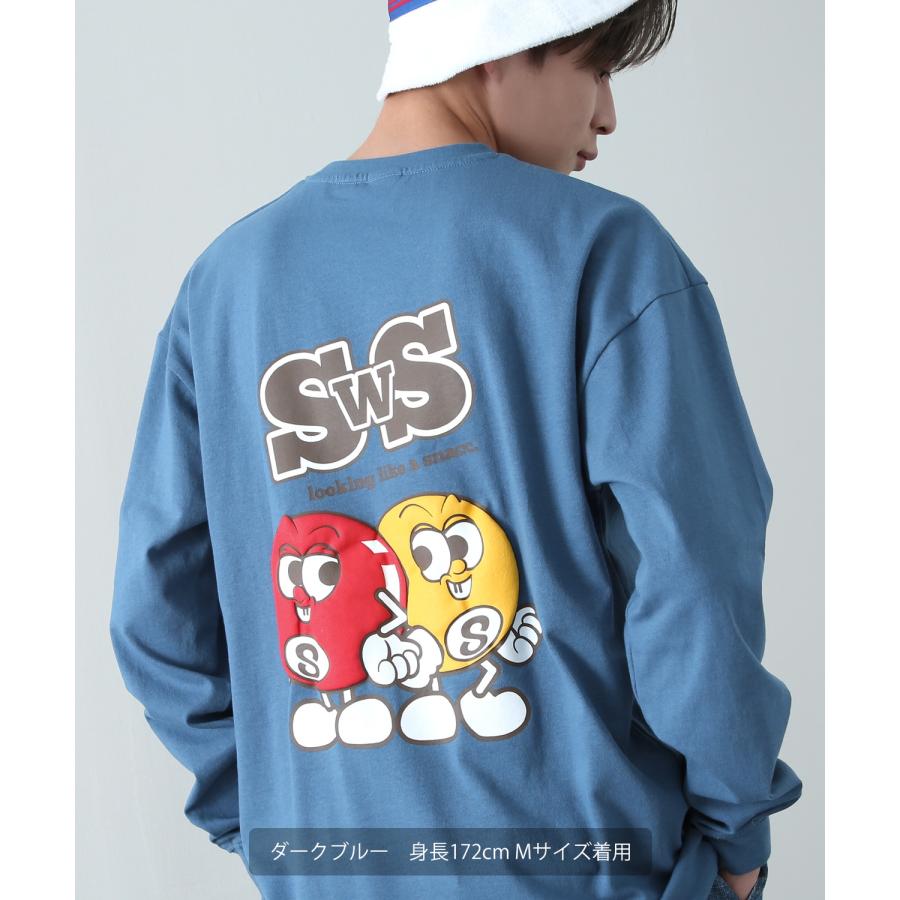 長袖Tシャツ メンズ SIDEWAY STANCE サイドウェイスタンス オリジナルプリント グラフィック ロンT SWS's エイトボール オーバーサイズ スケーター ストリート | improves | 07