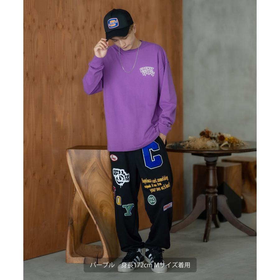 長袖Tシャツ メンズ SIDEWAY STANCE サイドウェイスタンス オリジナルプリント グラフィック ロンT スマイリーフェイス にこちゃん オーバーサイズ スケーター | improves | 18