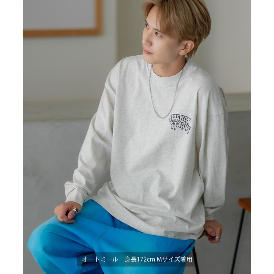長袖Tシャツ メンズ SIDEWAY STANCE サイドウェイスタンス オリジナルプリント グラフィック ロンT スマイリーフェイス にこちゃん オーバーサイズ スケーター | improves | 19