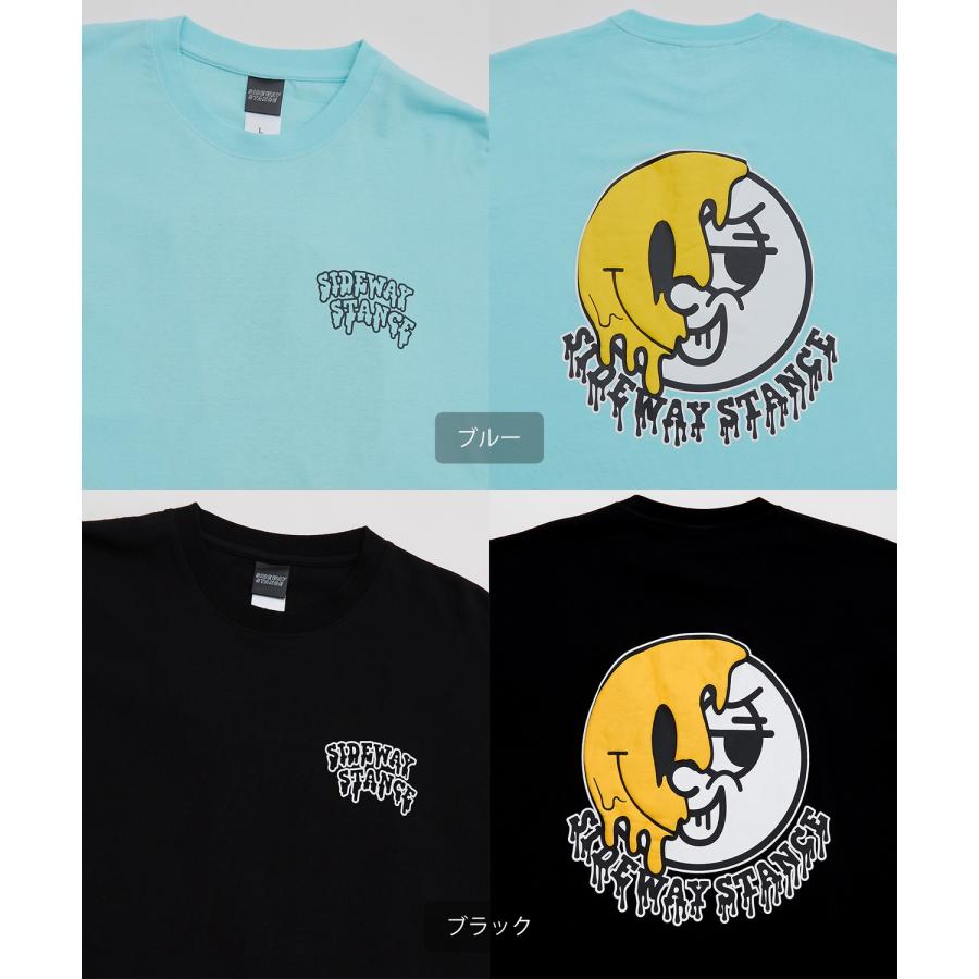 長袖Tシャツ メンズ SIDEWAY STANCE サイドウェイスタンス オリジナルプリント グラフィック ロンT スマイリーフェイス にこちゃん オーバーサイズ スケーター | improves | 22