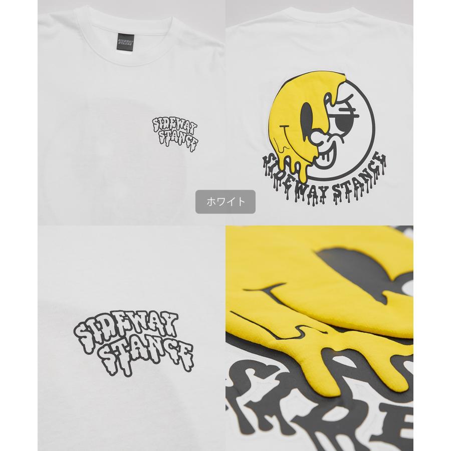 長袖Tシャツ メンズ SIDEWAY STANCE サイドウェイスタンス オリジナルプリント グラフィック ロンT スマイリーフェイス にこちゃん オーバーサイズ スケーター | improves | 23