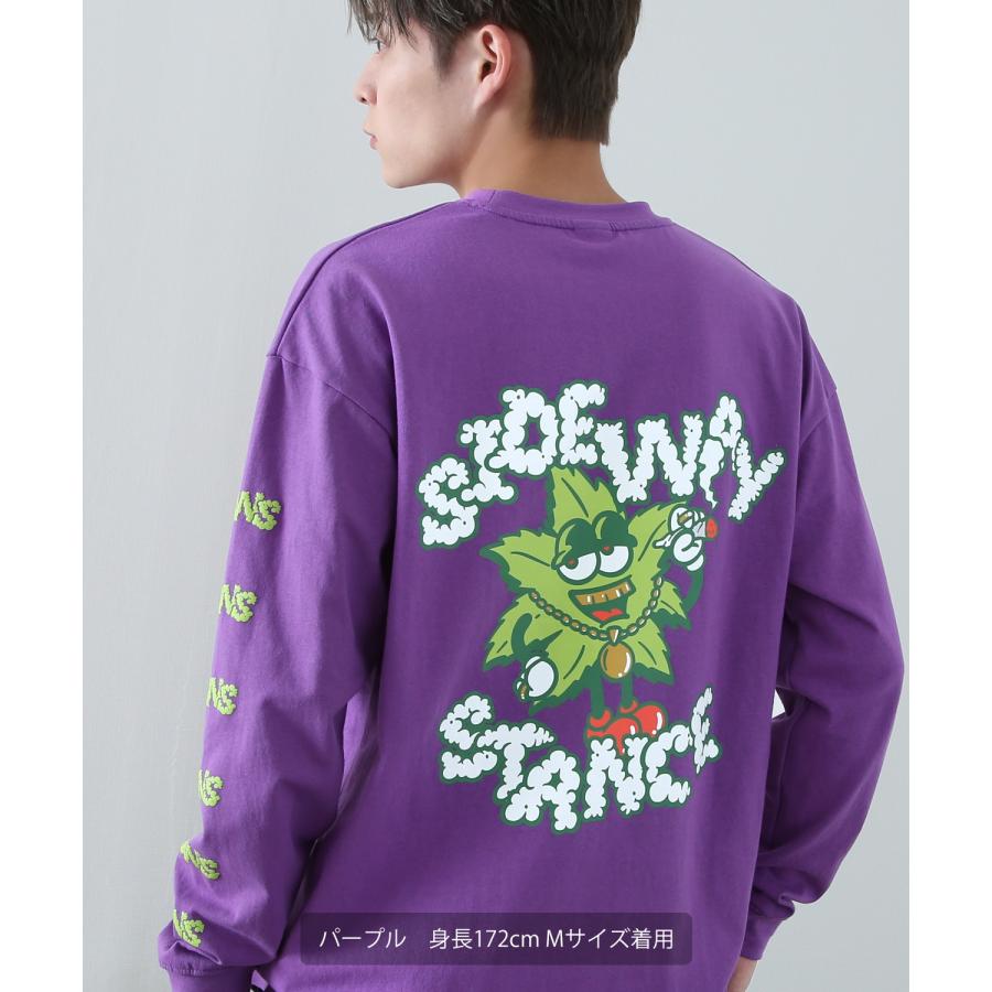 長袖Tシャツ メンズ SIDEWAY STANCE サイドウェイスタンス オリジナルプリント グラフィック ロンT ヘンプリーフマスコット オーバーサイズ スケーター | improves | 07
