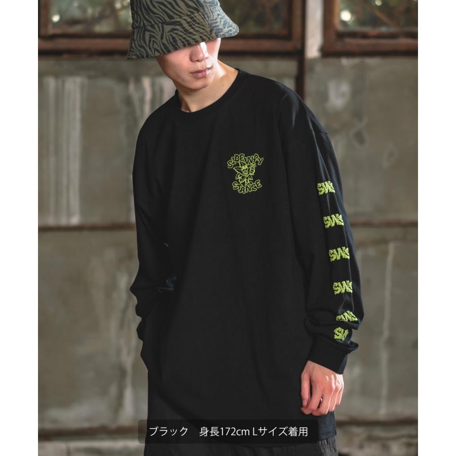 長袖Tシャツ メンズ SIDEWAY STANCE サイドウェイスタンス オリジナルプリント グラフィック ロンT ヘンプリーフマスコット オーバーサイズ スケーター | improves | 14