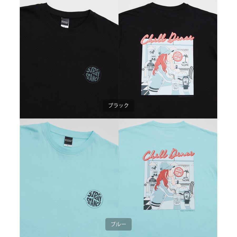 長袖Tシャツ メンズ SIDEWAY STANCE サイドウェイスタンス オリジナルプリント グラフィック ロンT シティポップ チルアウト オーバーサイズ 大きめ アメカジ | improves | 20