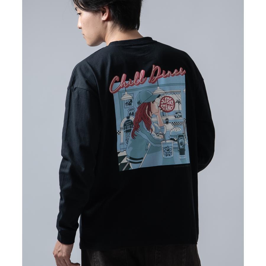 長袖Tシャツ メンズ SIDEWAY STANCE サイドウェイスタンス オリジナルプリント グラフィック ロンT シティポップ チルアウト オーバーサイズ 大きめ アメカジ | improves | 04